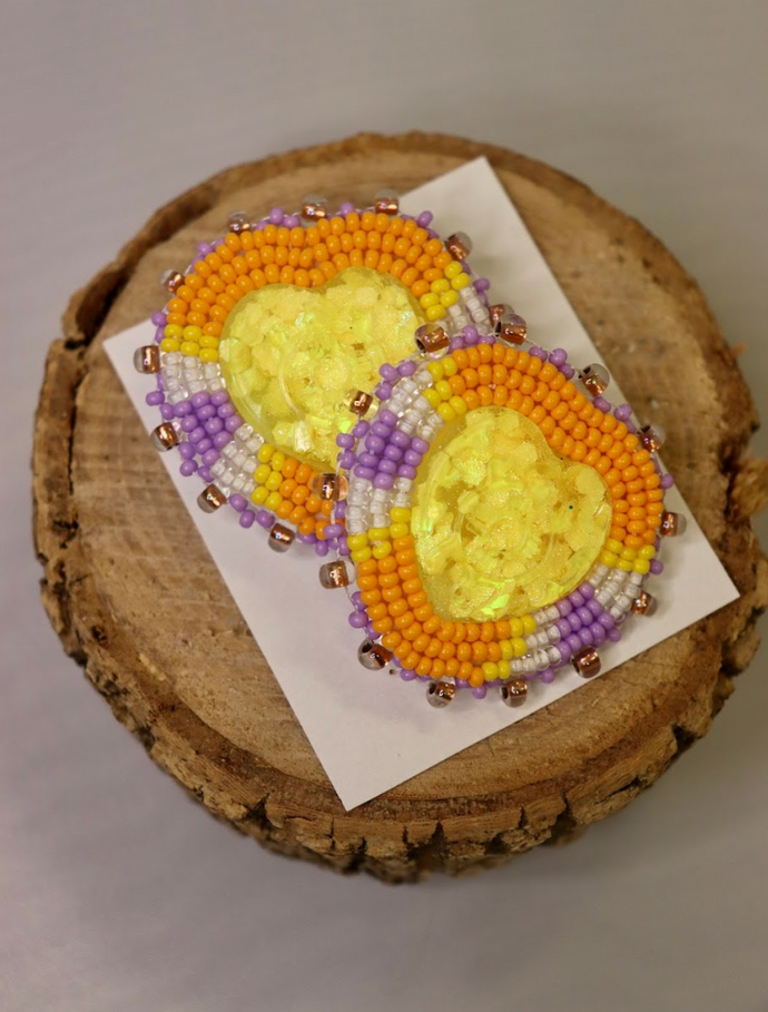 Heart 2025 beaded earrings