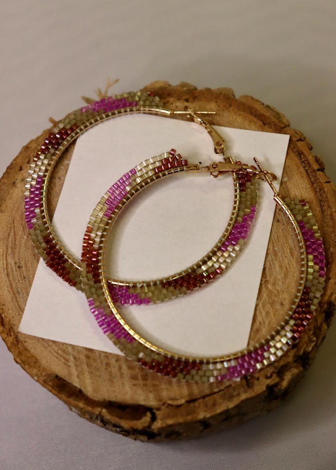 Beaded Hoop Earrings