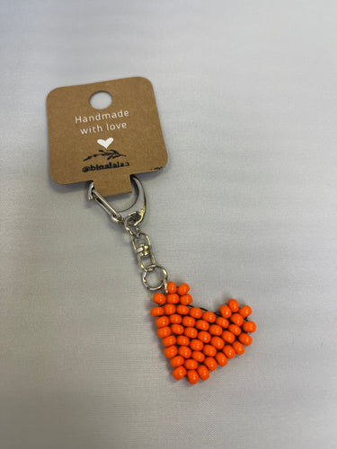 Orange Heart Keychain