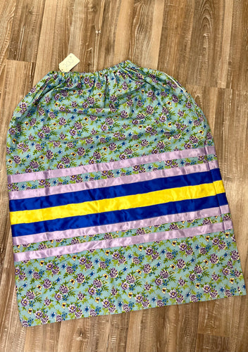Blue Floral Ribbon Skirt (Adult)