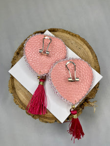 Heart Turtle Earrings - Pink