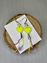 Dangle Heart Earrings - Yellow