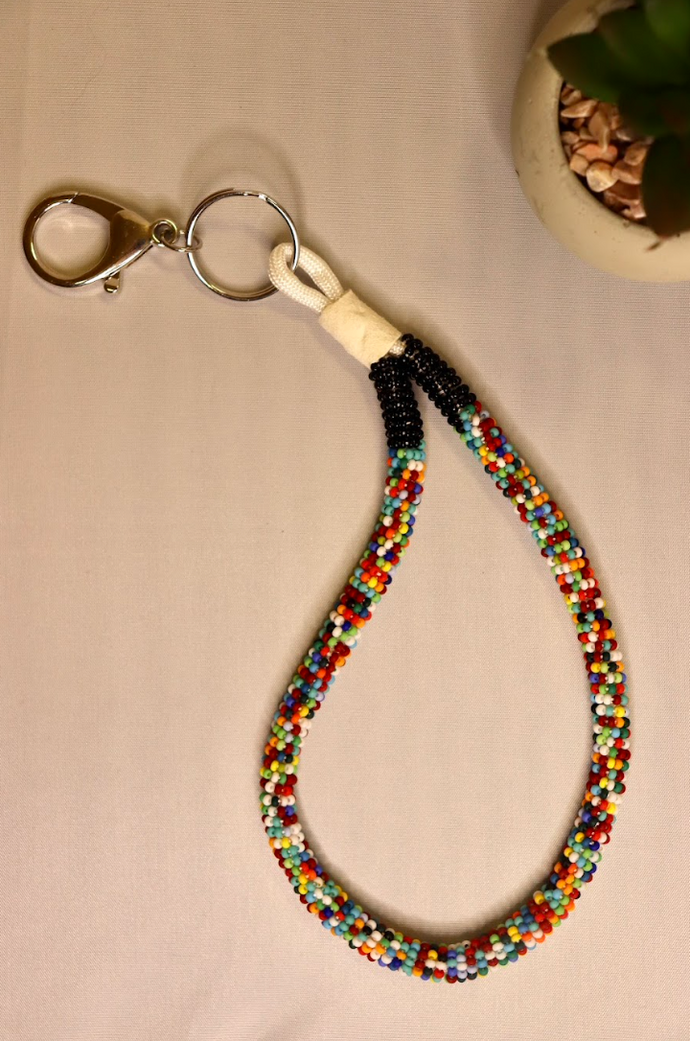 Multicoloured Beaded Keychain