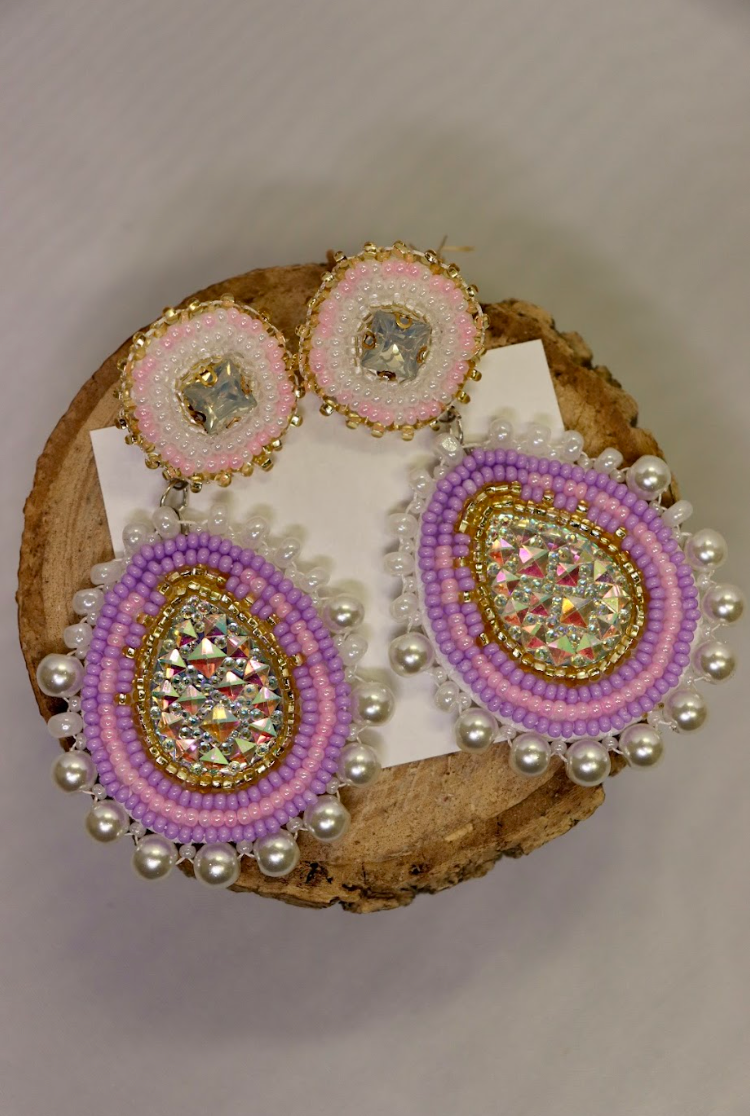 Pink 2025 beaded earrings
