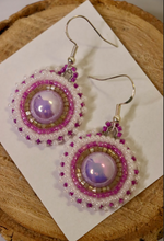 Purple Pearl Beaded Earrings