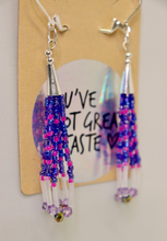 Blue/Purple Beaded Earrings