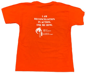 Remember, Honour, & Inspire Action, Orange T-Shirt - YOUTH - English